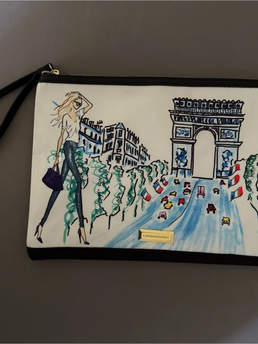 Catherine Malandrino Paris Girl/Arc de Triomphe Wristlet- iPad Air Bag